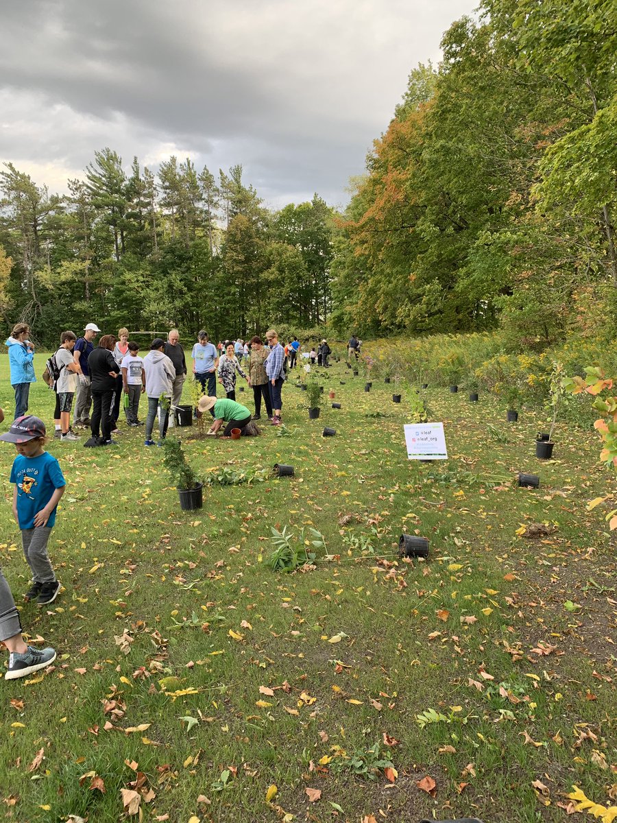 sustainableking's tweet photo. Celebrating #NationalTreeDay planting hundreds of native trees and shrubs and the King Township Municia Centre with @leaf! https://t.co/yfezpluvjp