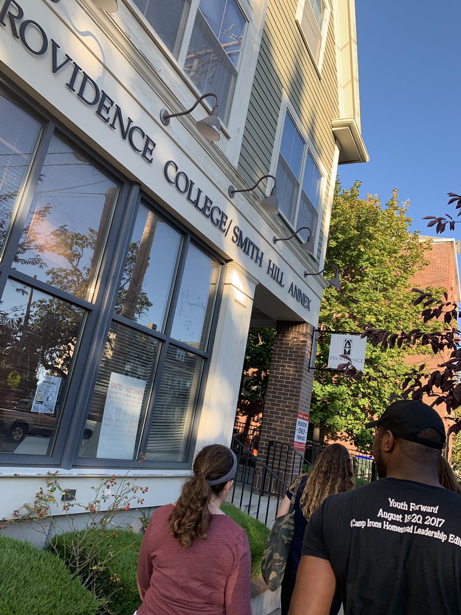 friarbook's tweet photo. We ended our tour at the @providencecol Smith Hill Annex for a discussion and reflection with snacks from the Brooklyn Coffe, Tea, and Guest House. https://t.co/N9DZIgh6MY