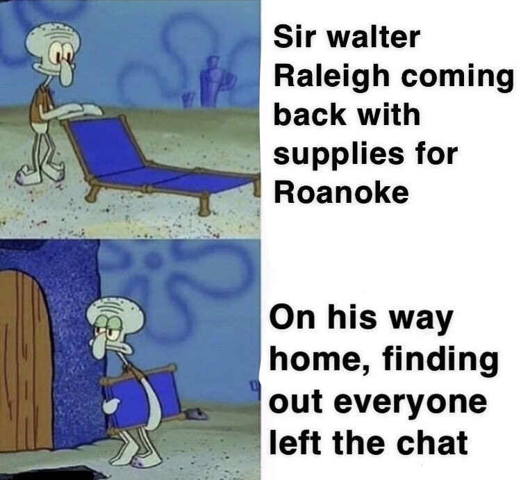 chloe_vitier's tweet photo. @epic1787 #roanoke #fail #spongebob #apush #apushmeme https://t.co/Yy5MsA3JZB