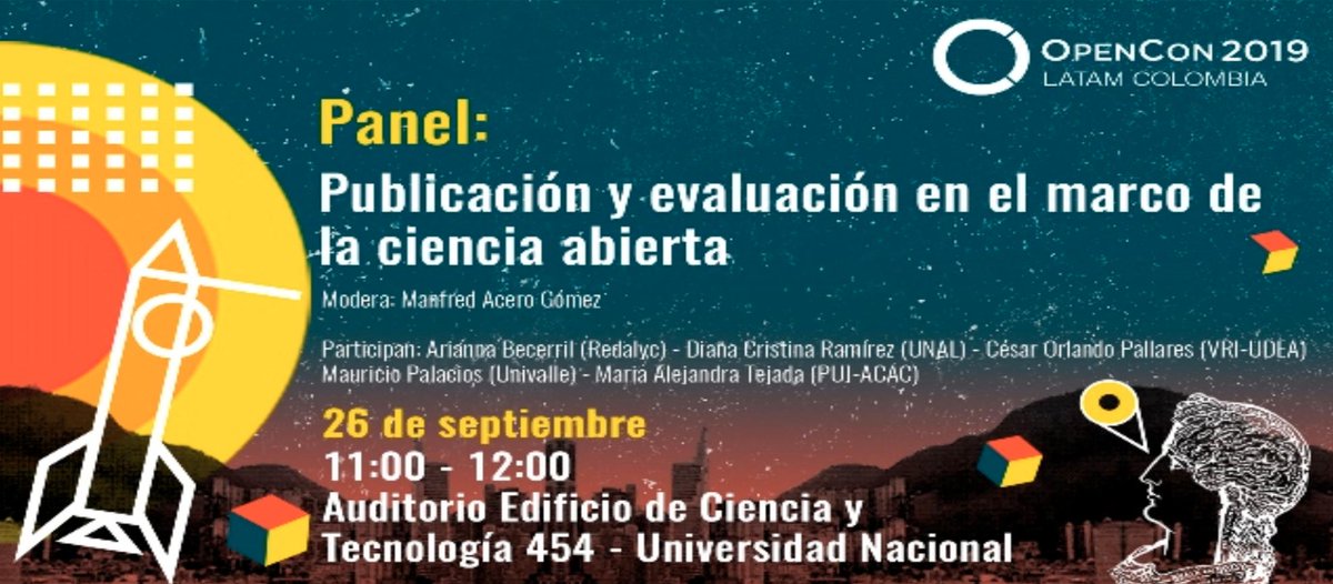 Redalyc's tweet image. #AgendaRedalyc 

Arianna Becerril García, Directora Ejecutiva de Redalyc, participa en la #OpenCon2019. #Colombia. 🇨🇴

Becerril participa en el Panel &quot;Publicación y evaluación en el marco de la Ciencia Abierta&quot;. Septiembre 26, 11:00 horas. 

Streaming: rita.udistrital.edu.co/iptv/#/home