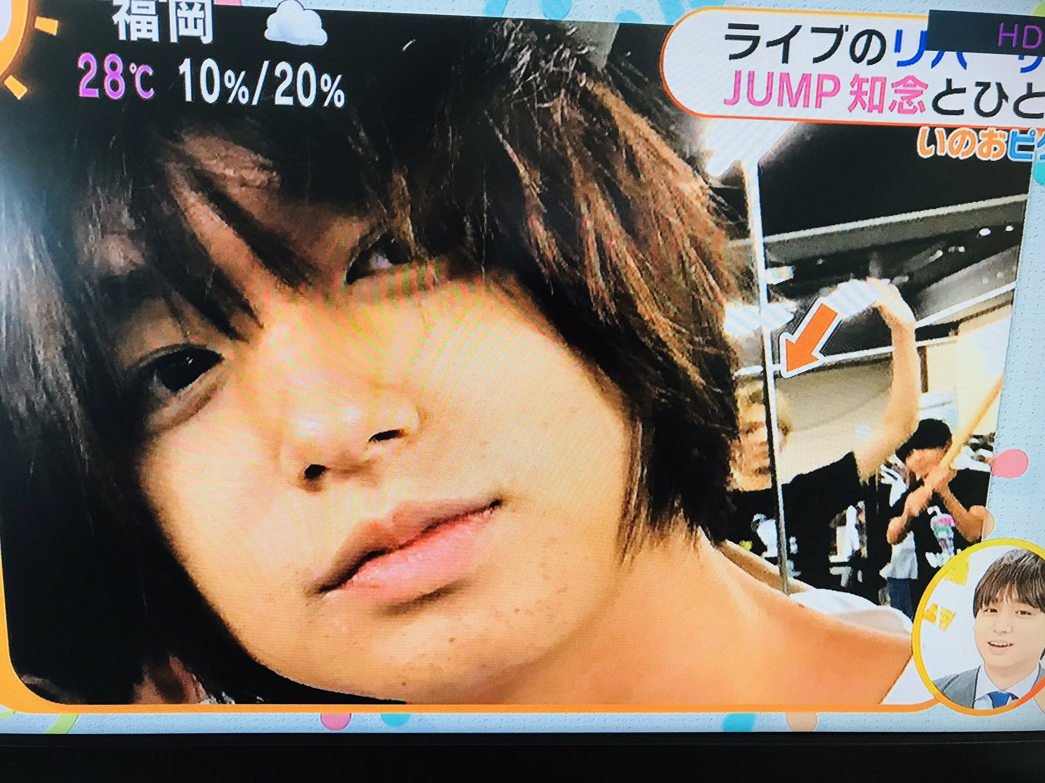 アリサ いのピク リハ中のいのちね と思いきや 後ろに真剣な表情の薮ちゃん と なぜか棒持ってる大ちゃん だいきんぐ すっぴんアップの男らしい慧くんにきゅん めざましテレビ 伊野尾慧 知念侑李 薮宏太 有岡大貴
