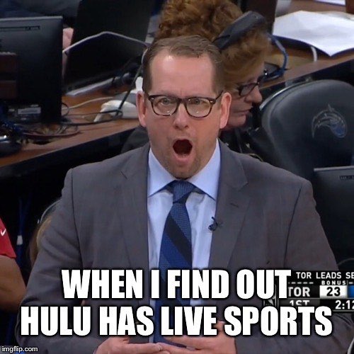 AidenRobinett's tweet photo. @NoNamewithMemes When he tells you Hulu has live sports https://t.co/rDNaeMpQeS