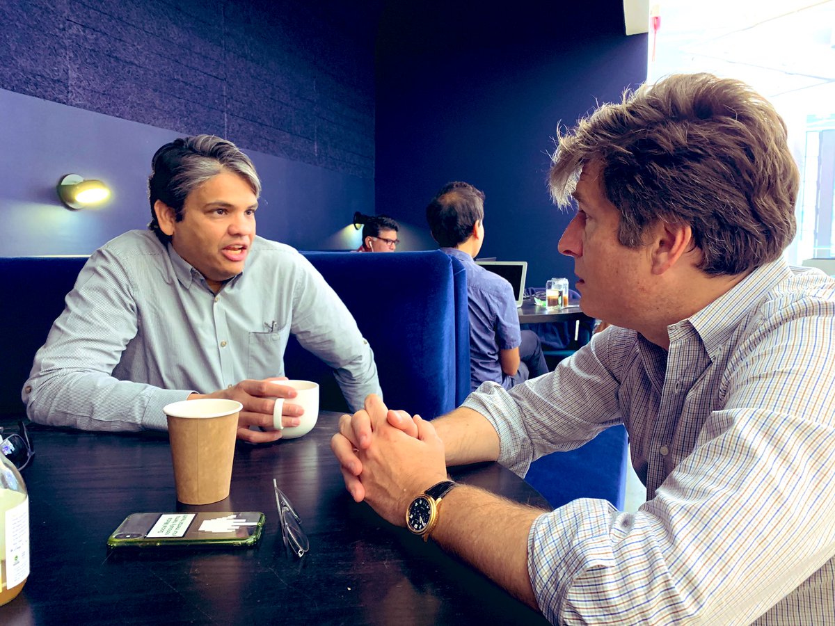 IMMIGRANTS! WE GET THE JOB DONE! Had a great morning at  @betaworkstudios w/ two of the smartest - and nicest - founders I know. My childhood friend Frank D’Souza, who just stepped down as CEO of  @Cognizant, and  @Borthwick, founder of  @betaworks. I learned a lot, as always.