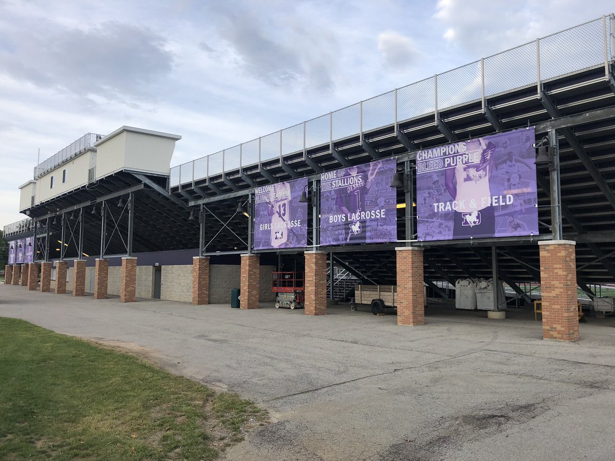 The new banners in Alumni Stadium look amazing!! Special thanks to <a href="/westcamppress/">WestCamp</a> for their help on this project!! #GoStallions