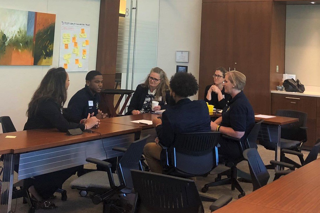 KDUKnighted's tweet photo. Sharing our Northern High School Peer Group Connection experience at #NCEdLab2019 with @c3traylor and @joyce_loveless! Connected. Supported. UKnighted! @BESTNCorg @pmubenga @NorthernPrinc @NHSdpsnc @LetStudentsLead #WeAreDPS https://t.co/exRfobS1Jc