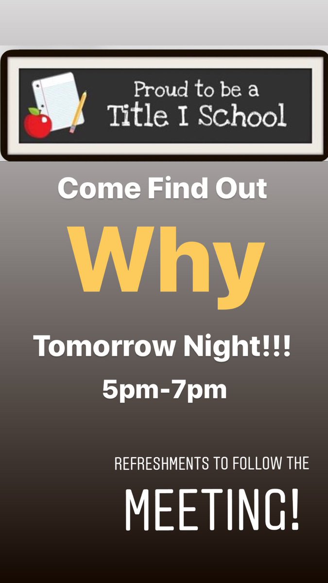 hiddenvalleyes's tweet photo. Don’t forget to come out tomorrow!! Let’s discuss what being a Title 1 School means for you and your student! https://t.co/lThUti4I0R