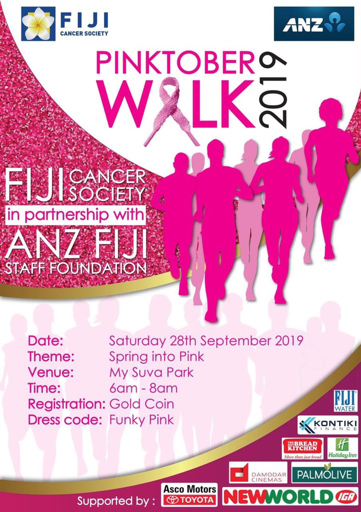 Dear #Fijian pleas come and join @ANZFiji annual PINKTOBER WALK. @ANZ goes a step further #bestnotbetter <a href="/FijiBankers/">FIB</a> <a href="/sun_fiji/">Fiji Sun</a> <a href="/fijitimes/">The Fiji Times</a> <a href="/Alinaziah/">Lisi Naziah Tora Ali-Roy</a> <a href="/fijivillage/">fijivillage</a> <a href="/KostatinoPauls/">Pauline Kostatino</a> <a href="/BerlittaBonny/">Berlitta Bonny</a> <a href="/TessaPrice_ANZ/">Tessa Price</a> @JCurrNZ <a href="/AusHCFJ/">Peter Roberts</a> <a href="/mhopkinsfco/">Melanie Hopkins</a> <a href="/mareta_fong/">Mareta Salacakau Fong</a> <a href="/RavendranAchari/">Ravendran Achari</a>