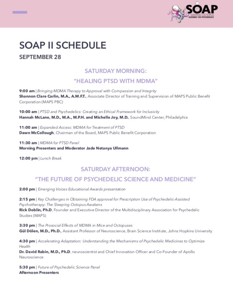 PittsburghSOAP's tweet photo. The schedule for The Sleeping Octopus Assembly on Psychedelics, THIS WEEKEND, is now LIVE!!
.
.
Ticket Links in Bio! https://t.co/IiBphPsz9O