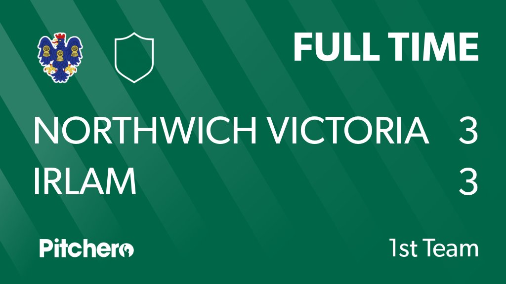 NorthwichVicsFC's tweet photo. FULL TIME: Northwich Victoria 3 - 3 Irlam
#NORIRL #Pitchero
https://t.co/2w0SHK3gym https://t.co/qbr1dLV7Vk