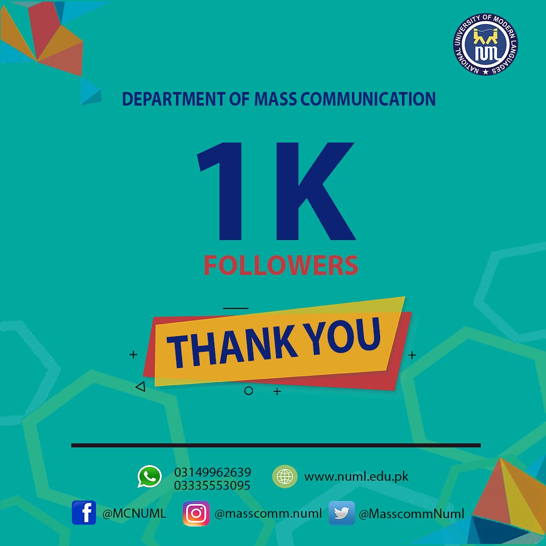 BrbUnzela's tweet photo. Those who followed us on our social media accounts,
Thank you all!
#numl #mediaconfrence #socialmedia #1kfollowers #instagram #twitter #masscom #socialsciences https://t.co/rtbWkFWIri