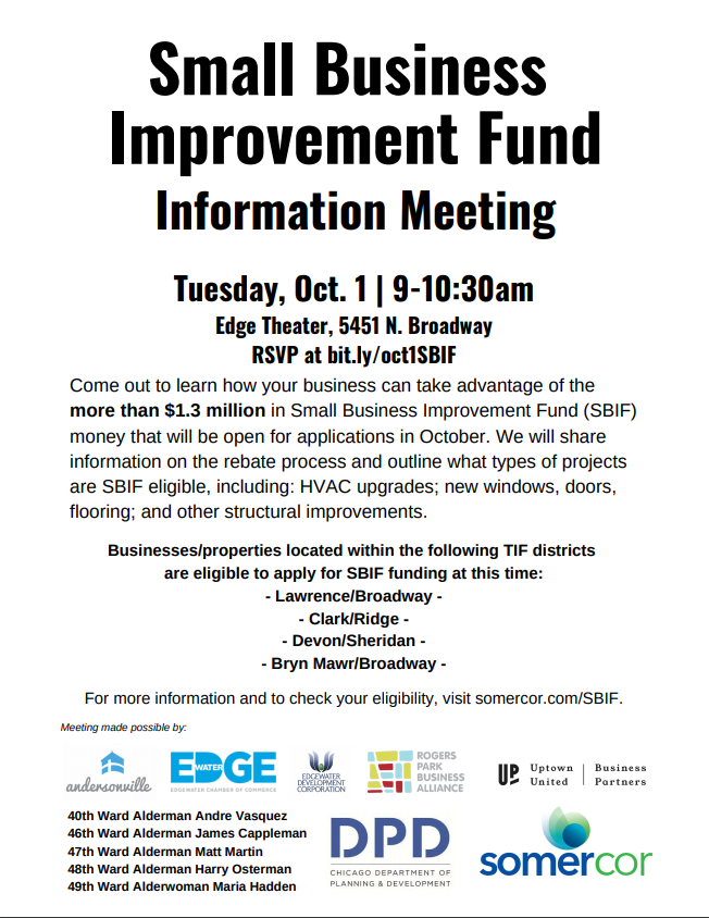 EdgewaterDev's tweet photo. 💵💵EDGEWATER BUSINESSES-----$1.5 million in SBIF💰💰 is available. Applications are due in October. Attend the meeting on 10/1, or contact EDC for info/assistance. #edgewaterdev #edgewatergrows https://t.co/gOOVw5jgMm