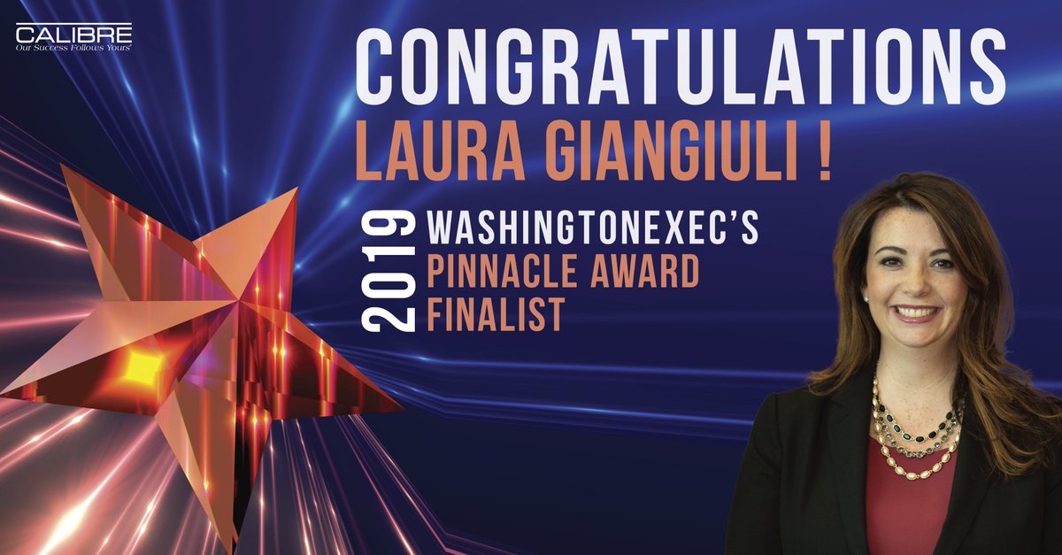 CALIBRE_Systems's tweet photo. EXCITING NEWS!
Our VP of HR  is the #FINALIST for the 2019 
@washingtonexec's Pinnacle Awards. Help us congratulate her! #pinnacleawards2019 
View the Finalists: https://t.co/nWpmNKv6EB https://t.co/vTrD3Oo0HY