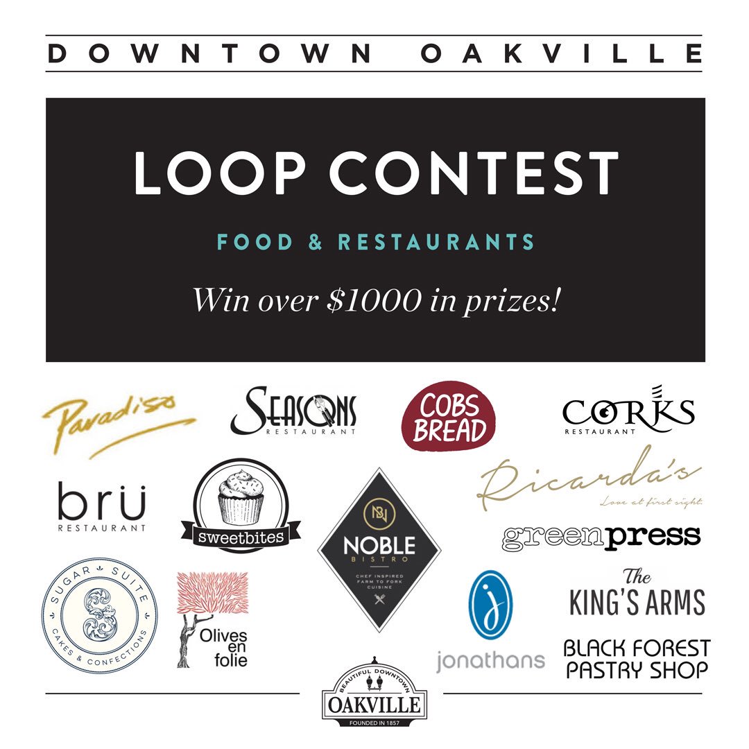 OakvilleDwntown's tweet photo. We’re giving away OVER $1000 in prizes from 14 #DTOakville restaurants, bakeries &amp; speciality stores. Head to our Instagram page to enter! #SupportLocal #DineLocal https://t.co/LdbxqB0ADQ