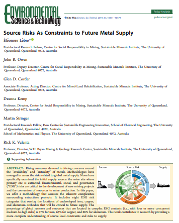 EnvSciTech's tweet photo. A first analysis of Environmental Social and Governance risks at the source of metal supply chains. @EleonoreLebre https://t.co/38uRP4BvHr https://t.co/wMJIgsMBv0