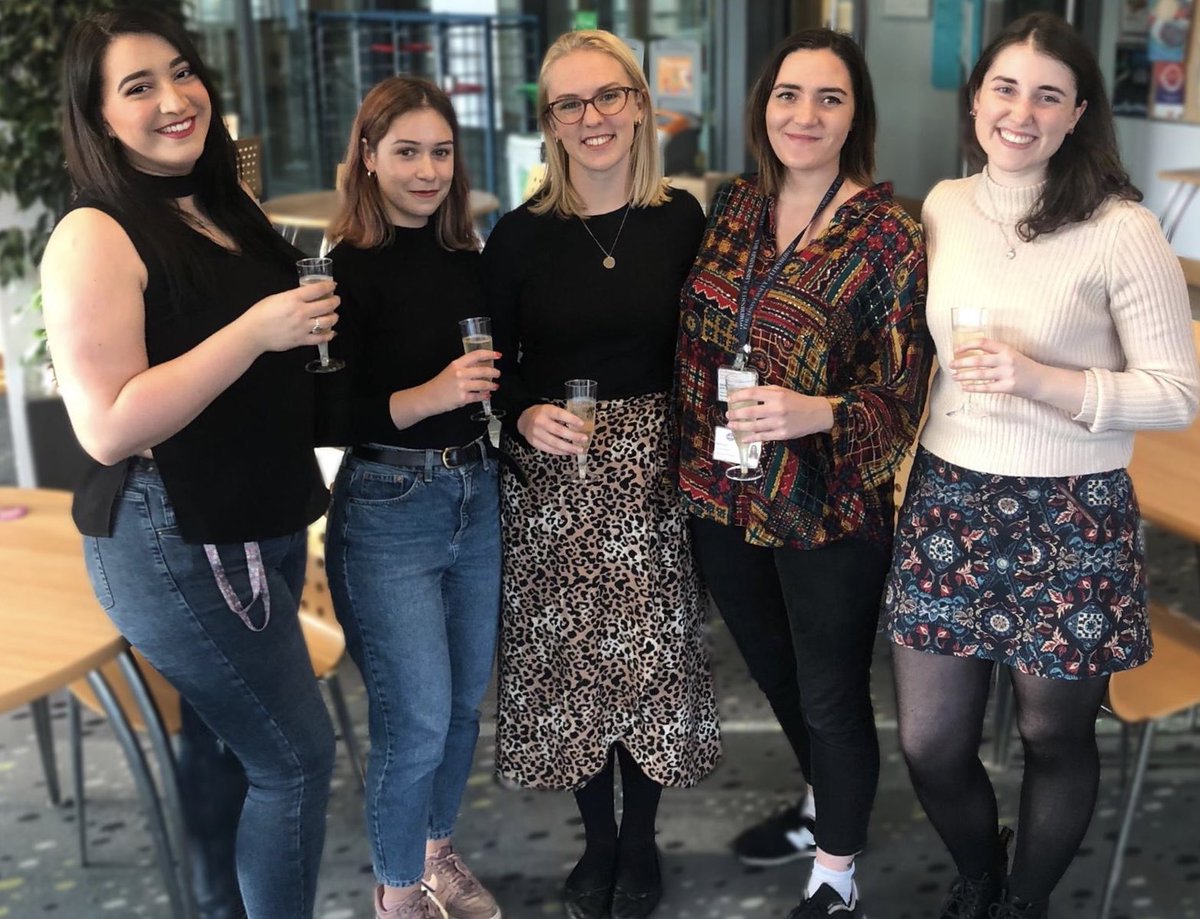 LFPgradSoc's tweet photo. Introducing the 2019/20 committee! Left to right: Holly (Vice President), Hris (Secretary), Kate (President), Holly (Treasurer) and Niamh (Social Secretary). Stay tuned for our events throughout the year! https://t.co/2KFzwqzRU6