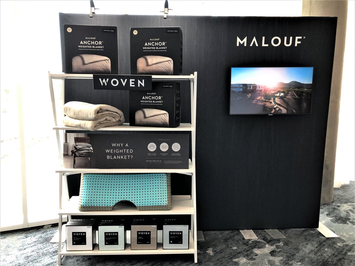 maloufhome's tweet image. We&apos;re excited to be here at the #PBMnext conference! Swing by our booth to meet our team and preview our new Anchor™ Weighted Blanket and CarbonCool® LT Pillow. We look forward to seeing you!