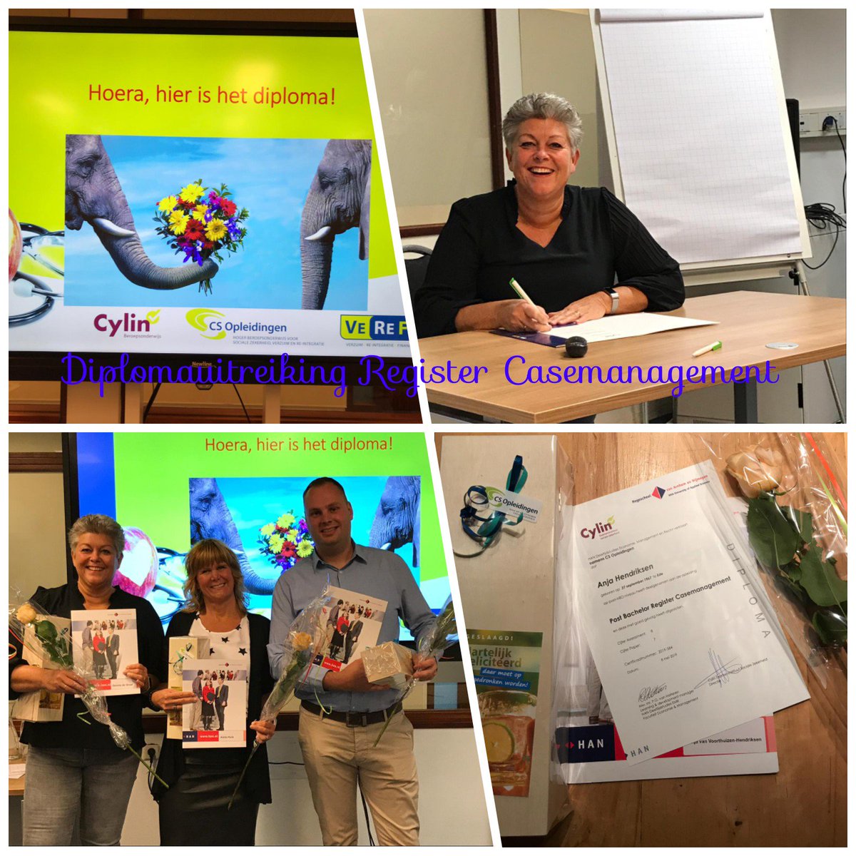 In mei al geslaagd, maar vandaag samen met mij collega's Dennis en Aletta diploma Register Casemanagement in ontvangst mogen nemen. Best een beetje trots 😊
 @CSOpleidingen <a href="/sHeerenLoo/">'s Heeren Loo</a>