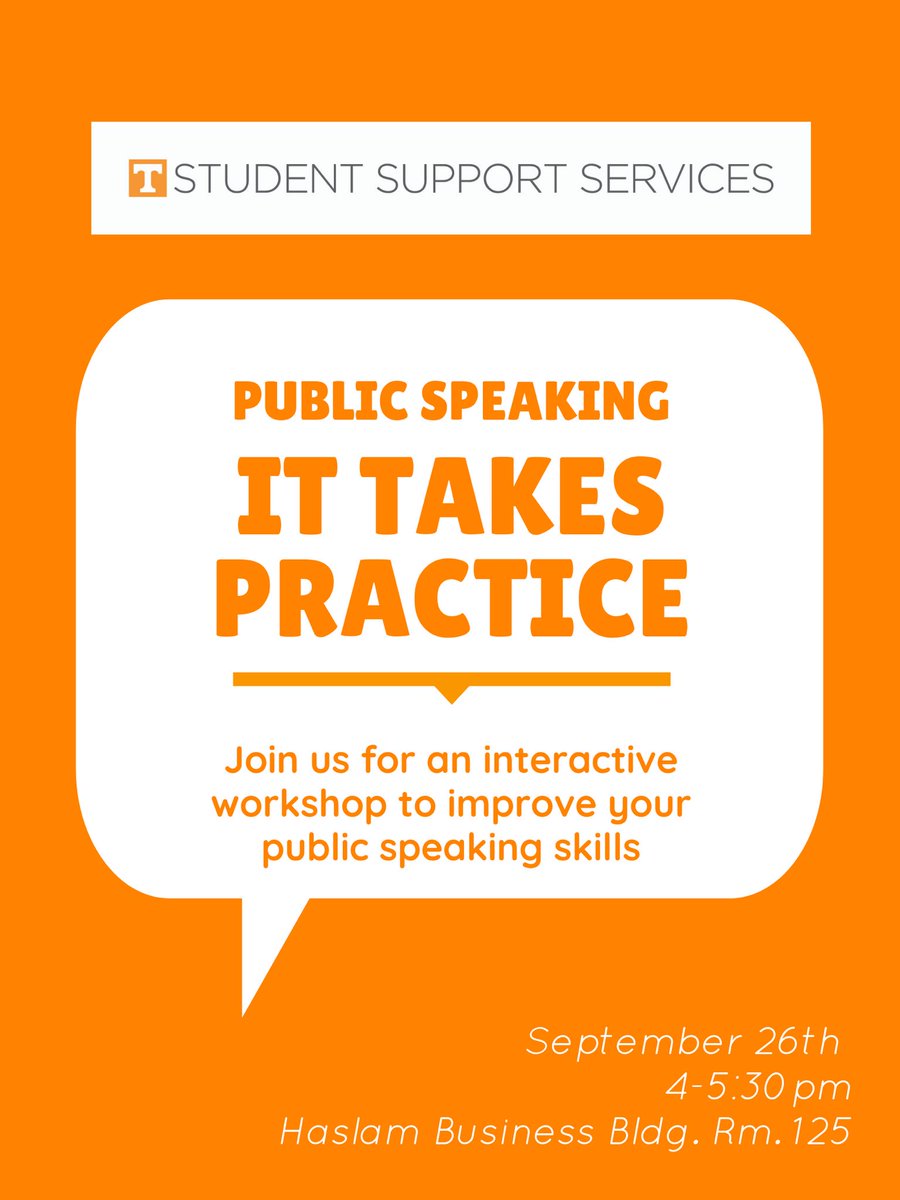 Join us for a Public Speaking Workshop tomorrow!
