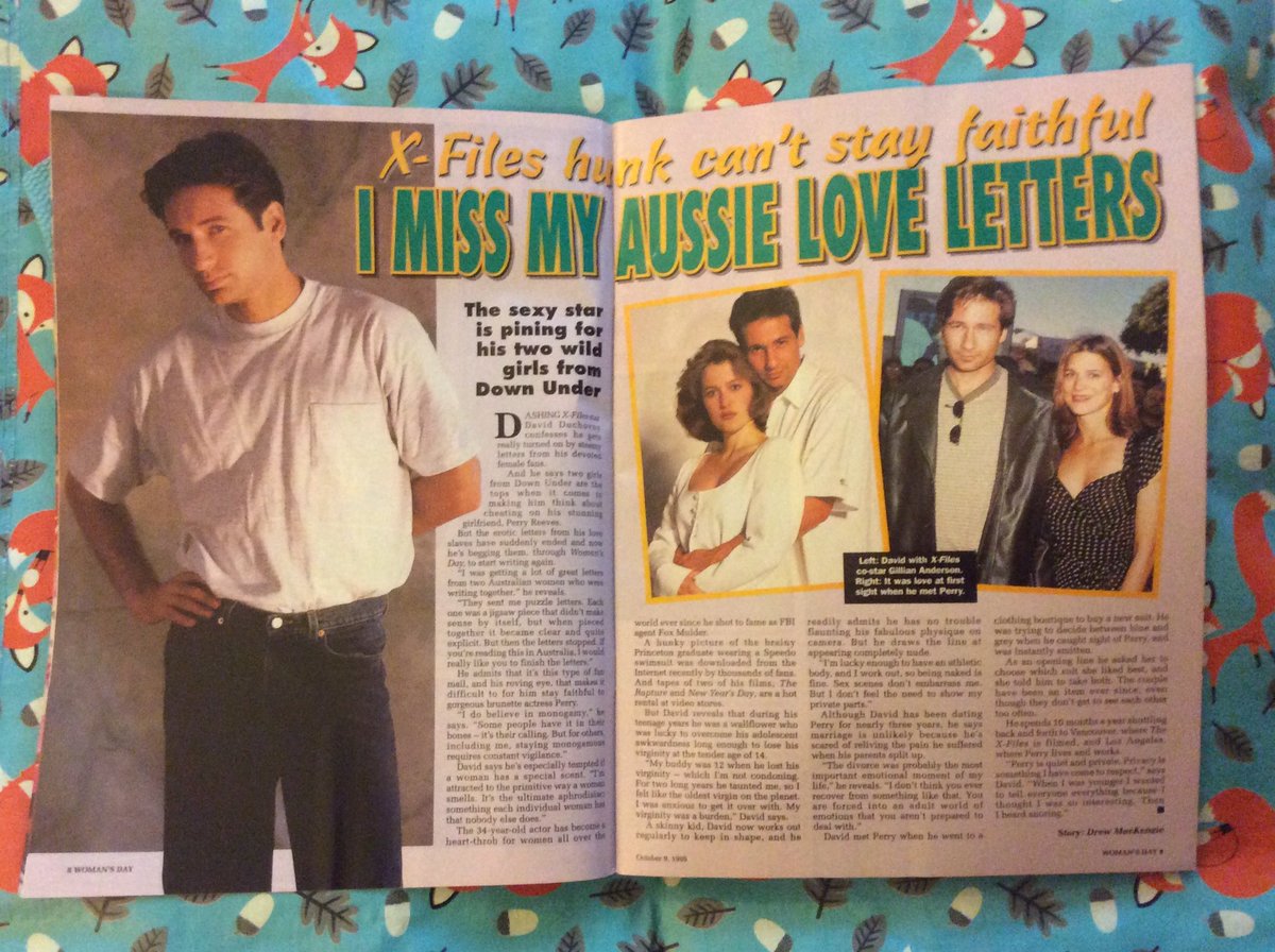 SomerFoxMulder's tweet photo. I couldn’t resist this #DavidDuchovny #WomansDayMagazine #October1995 https://t.co/PnX1OXGfuF
