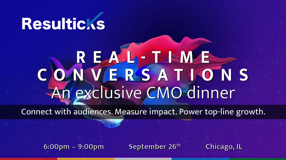 #RealTimeConversations over drinks and dinner begin tomorrow in Chicago. Top marketing executives and industry experts exchange insights on #omnichannel and real-time marketing. Learn more here: resulticks.com/real-time-cmo-…

#digitalmarketing #networkingevent #realtimemarketing