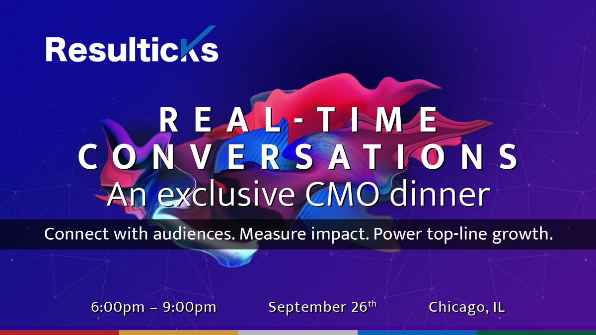 Resulticks's tweet photo. #RealTimeConversations over drinks and dinner begin tomorrow in Chicago. Top marketing executives and industry experts exchange insights on #omnichannel and real-time marketing. Learn more here: https://t.co/IP2WnkgzLw

#digitalmarketing #networkingevent #realtimemarketing https://t.co/5i33mF3h6k
