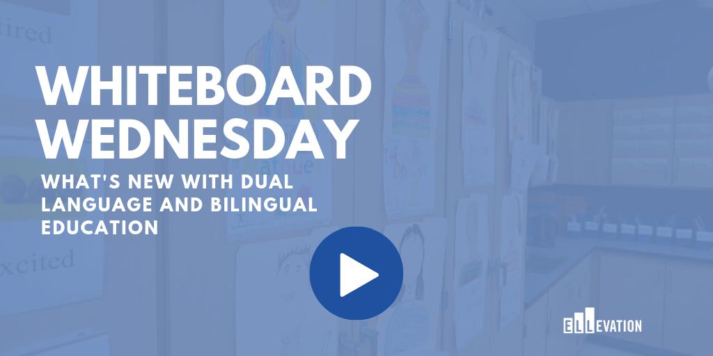 On this episode of Whiteboard Wednesday, we highlight all things #DualLanguage and #BilingualEducation. Take 4 minutes to keep yourself informed and inspired with resources from @serajhernandez @ConorPWilliams @CUNY_NYSIEB @EdSource and more! 📽️#ELL #DLL ellevationeducation.wistia.com/medias/dtbmqi3…