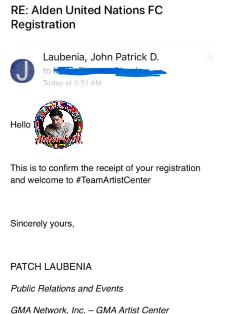 It’s official! Alden United Nations is now recognized by GMA Artist Center as one of the official fans club of <a href="/aldenrichards02/">Alden Richards</a> 👍🏼 
Special thanks to <a href="/mathecon/">𝓣𝓱𝓮𝓻𝓮𝓼𝓪💖</a> for all your efforts to make this happen! 

#TheGiftPagtatalo

<a href="/R_FAULKERSoN/">Richard Faulkerson© ⚡</a> 
@mamanishaun <a href="/MJuana8/">Mary Jane 💜💜💜</a> <a href="/Myles0312_uk/">SuPeRMyLes💙BaE_🇬🇧 ᴬᴰᴺ</a>