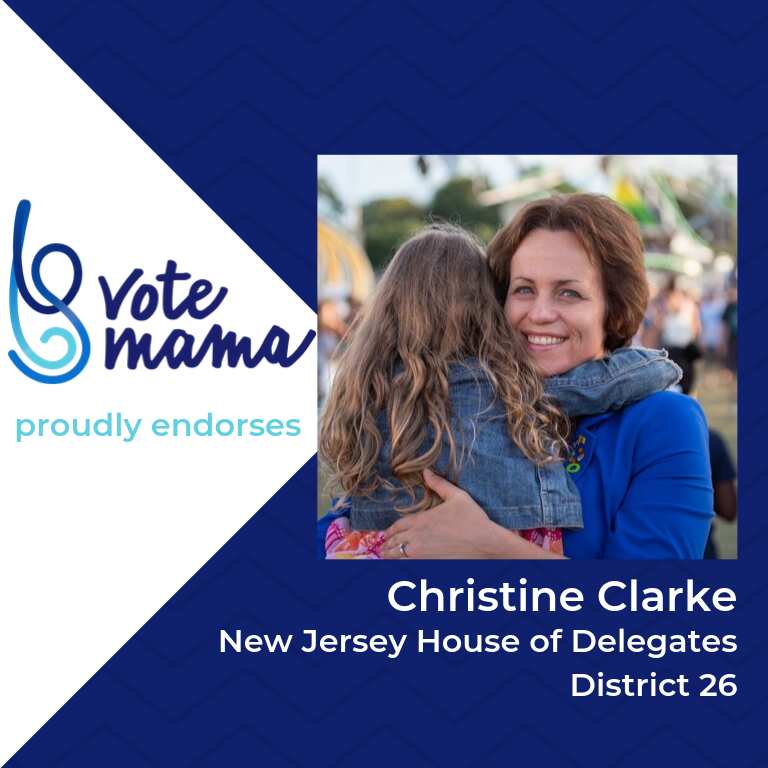 VoteMamaPAC's tweet photo. Christine Clarke is a mama of four running for NJ Assembly! @Clarke4Assembly is the chairwoman of the Jefferson Township Democratic Committee, a former environmental director of Action Together New Jersey, and an organizer with @nj11forchange. #NJ26 https://t.co/Za1sxPJehH