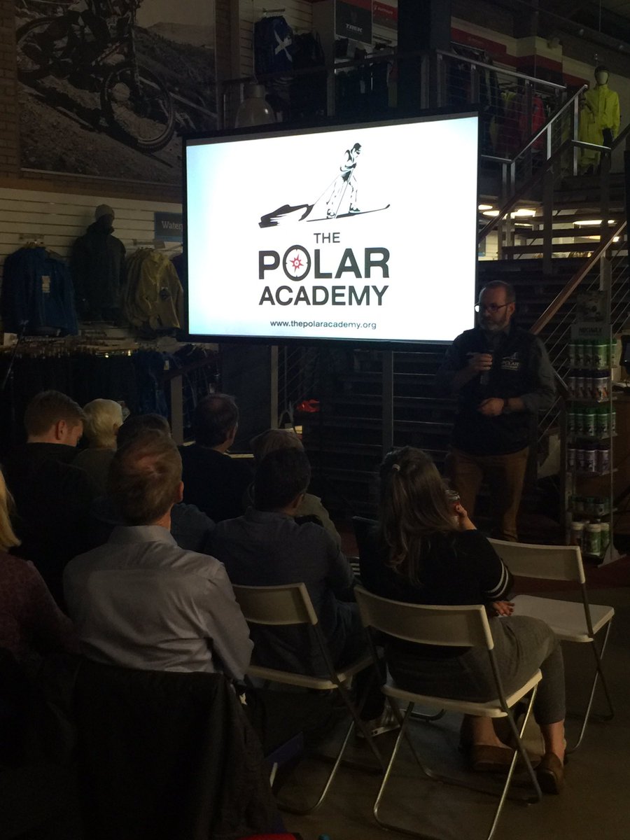 colin_hutchison's tweet photo. Inspiring talks tonight Glasgow @TisoOnline #Lifeontheice with @CraigMathieson4 #polaracademy @MollieJHughes #Everest #SouthPole and RichardSmith #arcticreturn @BeelinePR https://t.co/kvLGFamcUa