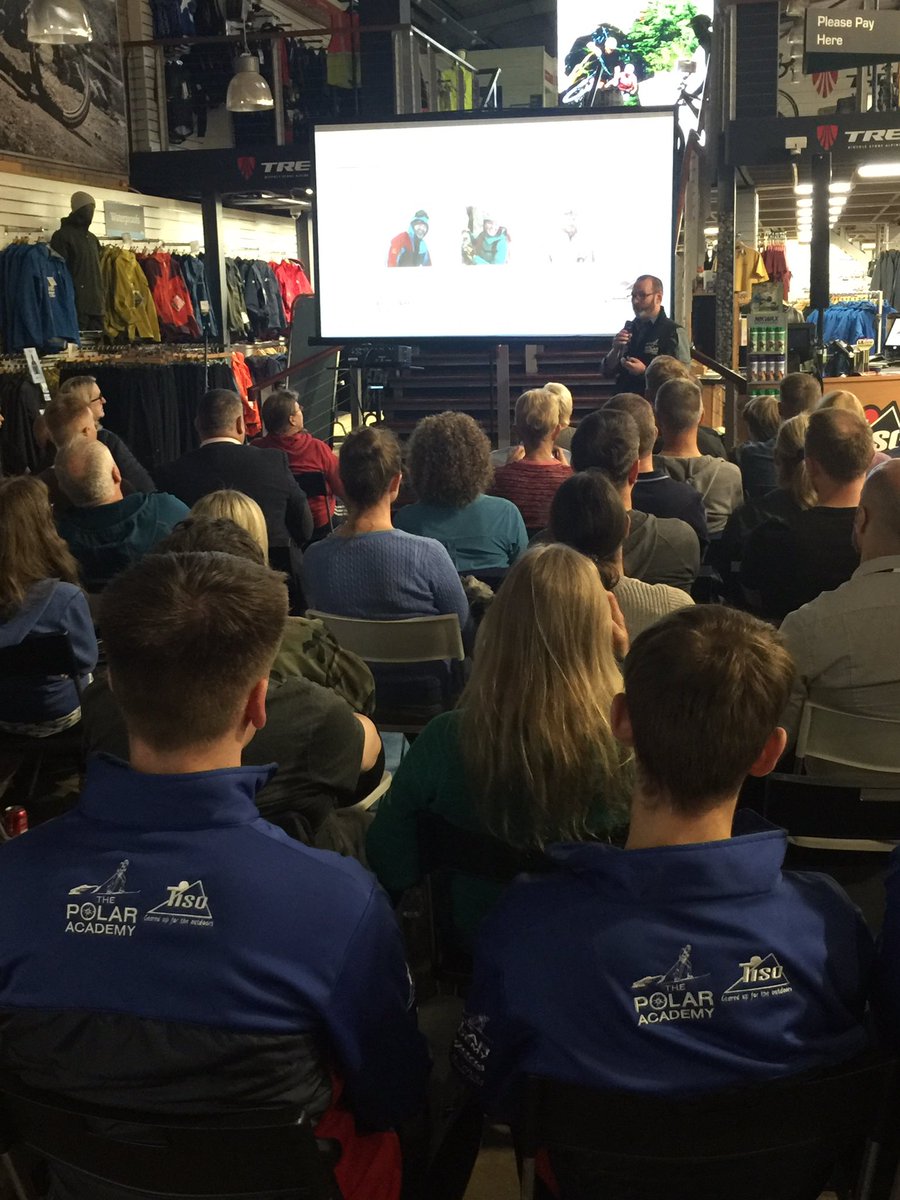 colin_hutchison's tweet photo. Inspiring talks tonight Glasgow @TisoOnline #Lifeontheice with @CraigMathieson4 #polaracademy @MollieJHughes #Everest #SouthPole and RichardSmith #arcticreturn @BeelinePR https://t.co/kvLGFamcUa