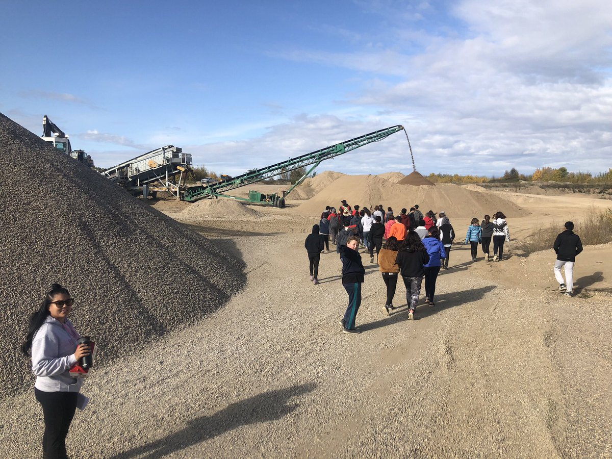 gateway_griffin's tweet photo. Our Grade 7 classes took a Career Ed trip out to the Flying Dust Gravel Yard today. They will be learning about many other occupations throughout the year by visiting various worksites. https://t.co/NjXmWptQZf