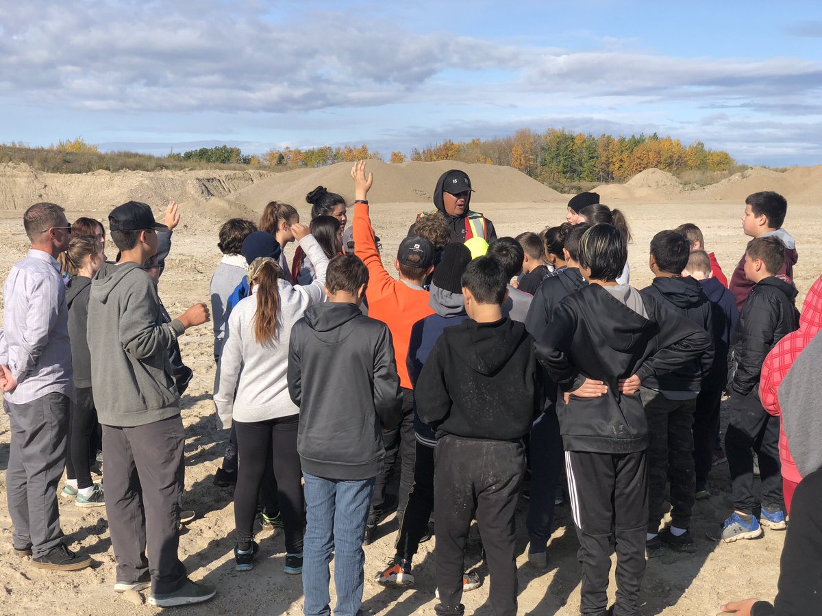 gateway_griffin's tweet photo. Our Grade 7 classes took a Career Ed trip out to the Flying Dust Gravel Yard today. They will be learning about many other occupations throughout the year by visiting various worksites. https://t.co/NjXmWptQZf