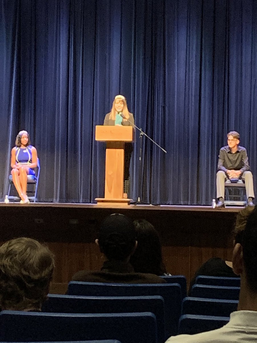 wmvball's tweet photo. congrats to our wonderful senior reagan on her hoco speech today🤩 vote for her tmr in your 1st pd👑 https://t.co/xfjxeyOWYl