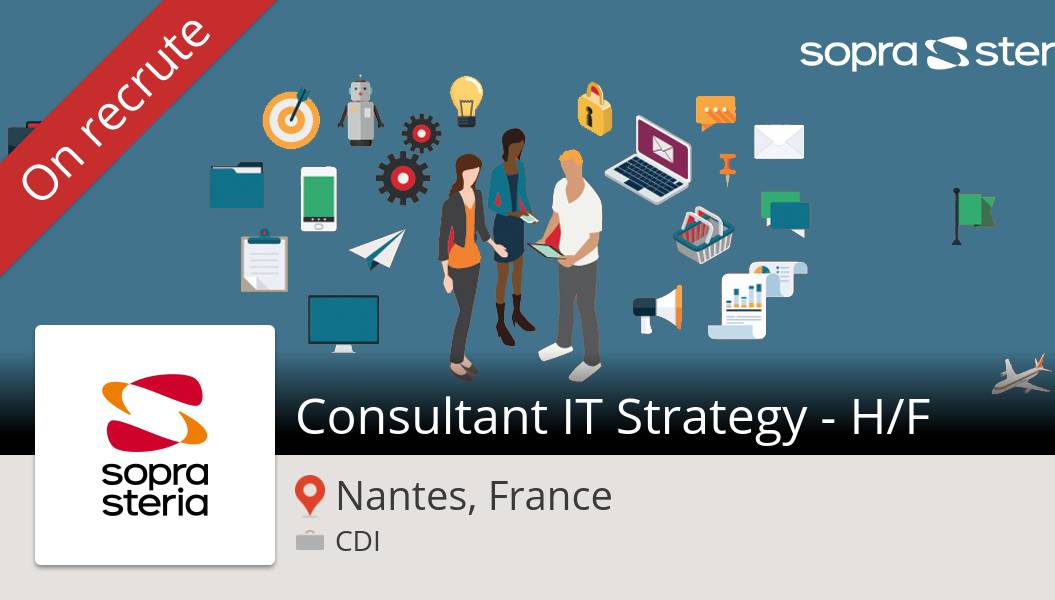 Chauveau44's tweet photo. Besoin d'un #Consultant IT #Strategy - H/F #NantesFrance, postulez dès maintenant chez #SopraSteria! #job https://t.co/LUWvfYd8N4 https://t.co/MzbC5KJOJh