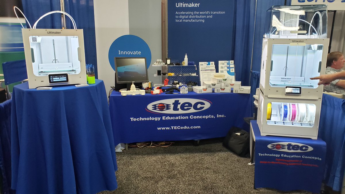 TEC_3DPrinting's tweet photo. 👋 Come visit us @Design2Part in Marlboro, MA Booth #503 today and tomorrow!
Be one of the ⚡️FIRST IN NEW ENGLAND⚡️ to see the **NEW** @Ultimaker #S3 3D Printer and #S5ProBundle with air filtration and automatic material handling+humidity control! 😎
#d2p #design2part https://t.co/z5OAGwWhpT