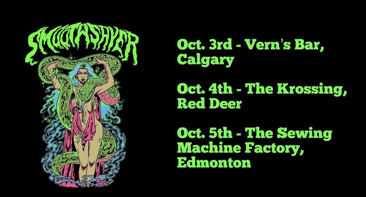 SystemsToChaos's tweet photo. October 5 at the @ Sewing Machine Factory! Kick off the spooky season with this rager! @smoothsayer403, Sour Grapes, Lucidity, and us!
Bring us INTACT EARDRUMS for a free downgrade.
#yeg #yeglive #loud #heavy #rock #whyteave #edmonton https://t.co/0hgnjjxNrC