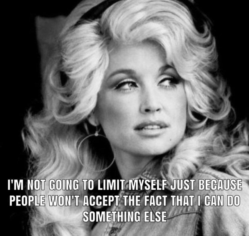 midmerch's tweet image. As a dipper of hands in multiple pots, this quote from Dame Dolly jumped out at me. #DollyDay #DD #NineTwoFive @DollyParton