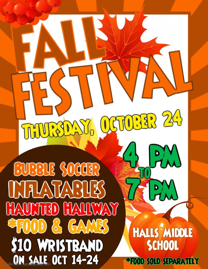 HallsMiddle's tweet photo. Save the date!!! Make plans to attend the HMS fall festival! https://t.co/PgtVXQ3FdQ