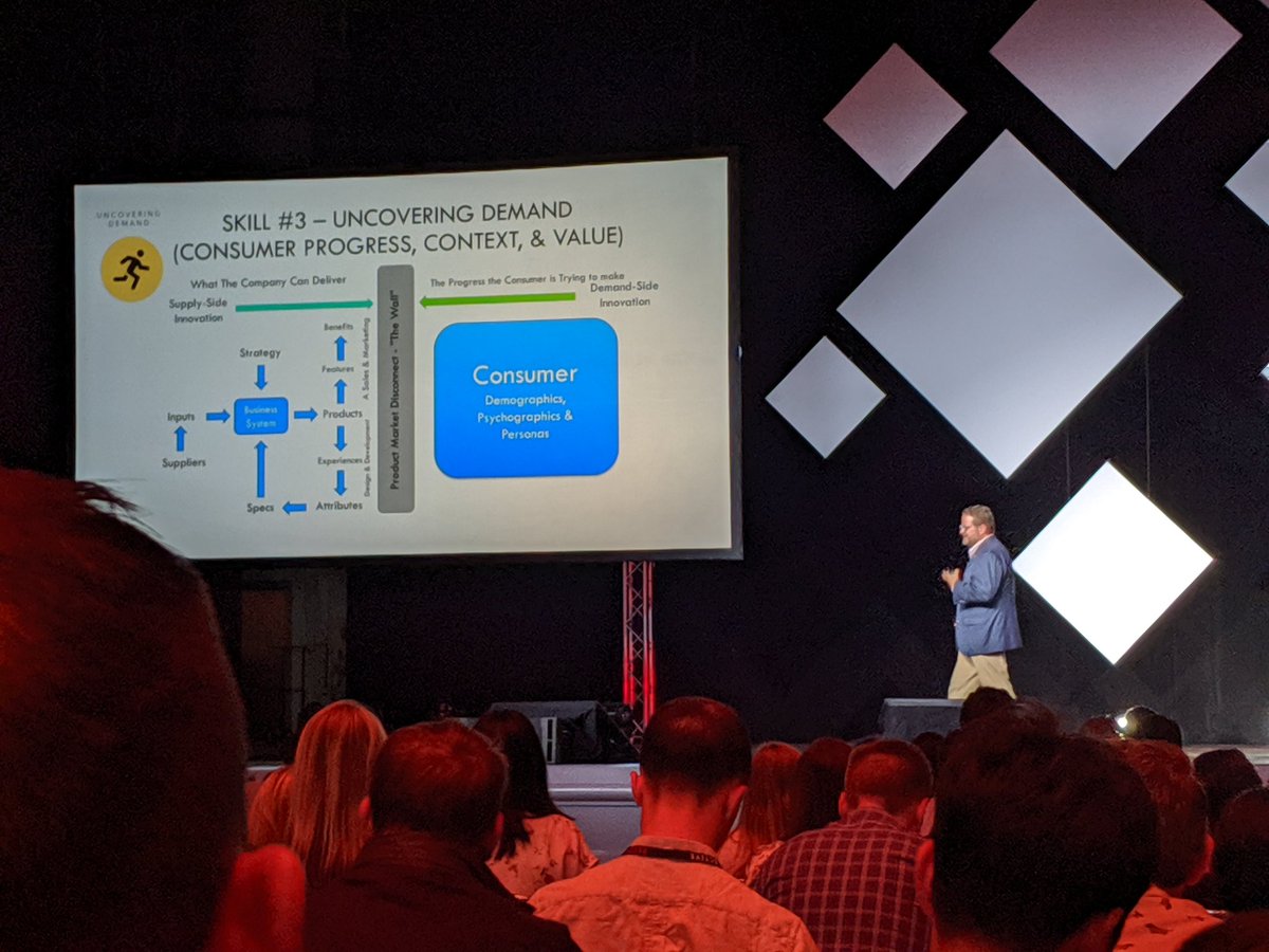 boyerbl3's tweet image. Hands down best thought leader in product management Bob Moesta @bmoesta speaking on product innovation #industry19