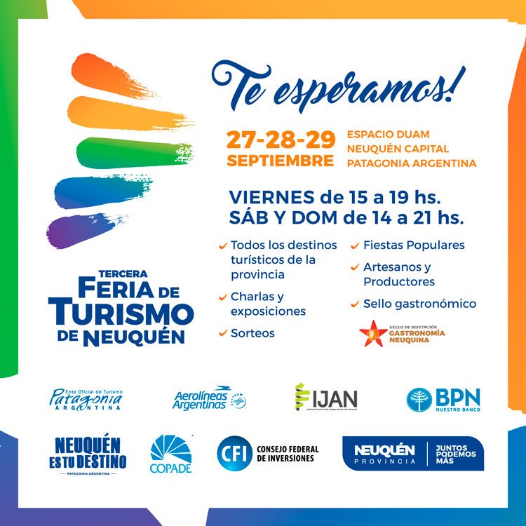 RCacault's tweet photo. #FeriaDeTurismo de #Neuquén este fin de semana en el #DUAM. Declarada hoy de interés legislativo #NeuquénEsTuDestino @MarisaFocarazzo @minturismo @NeuquenTurOK @DiputadosMPN https://t.co/wLVM7dEVYd