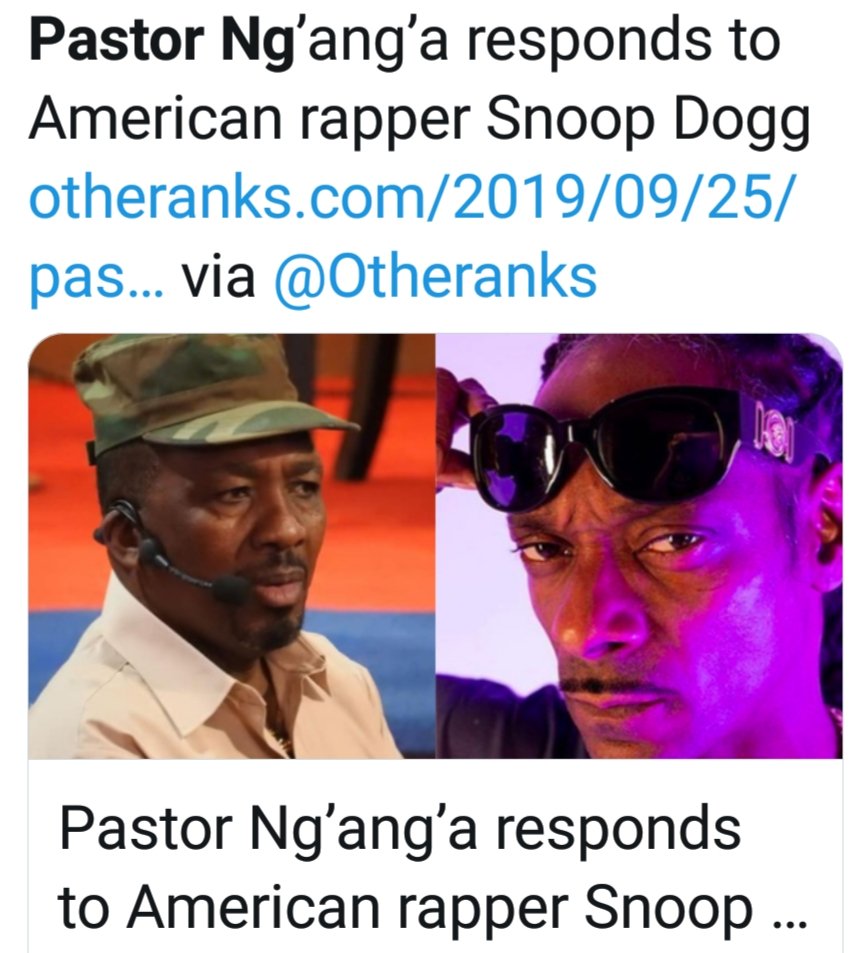 solo_ambuku's tweet photo. @Rajah254 @SnoopDogg π€£π€£π€£π€£π€£ I'm at ringside, my money's on @SnoopDogg , when even "mtu wa ulimwengu" recognises that a "mpakwa mafuta" is a phony, then you know he's real #Lubbish . Pastor Ng'ang'a Vs Snoop Dogg is da bomb! #ResistCultsKE , resist #ReligiousCons , respect #Christianity #redv π https://t.co/HxI8q0ZmIq