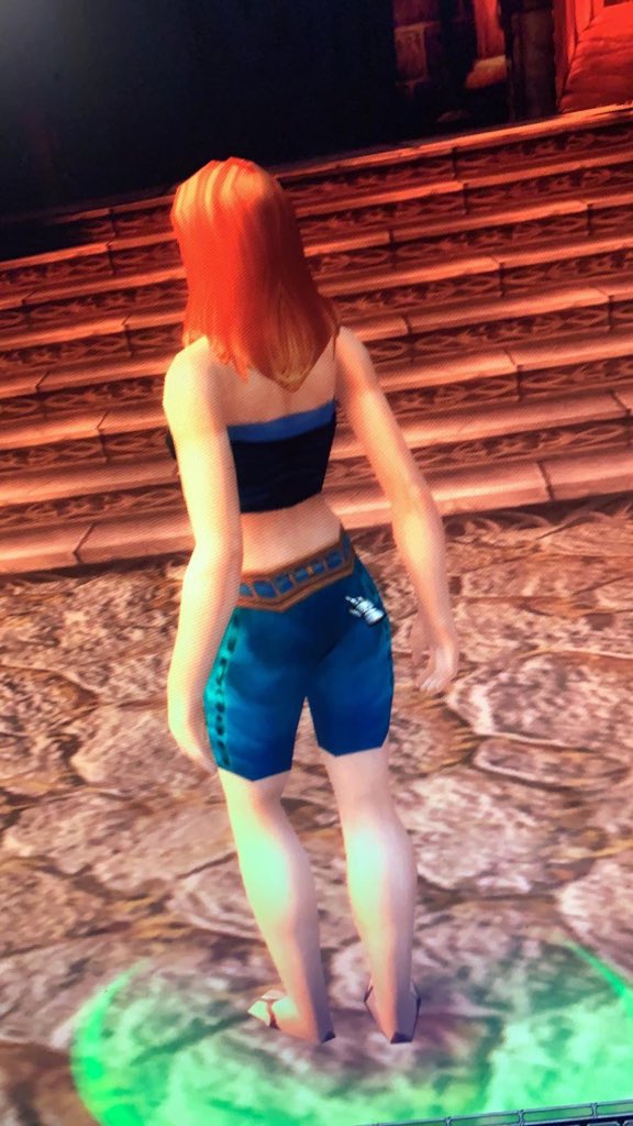 dodgykebaab's tweet image. The first image is Daisy the race starter on Classic.  The second is Daisy on the original 1.12 client.  Why have the hot pants changed to shorts? #WoWClassic #nochanges