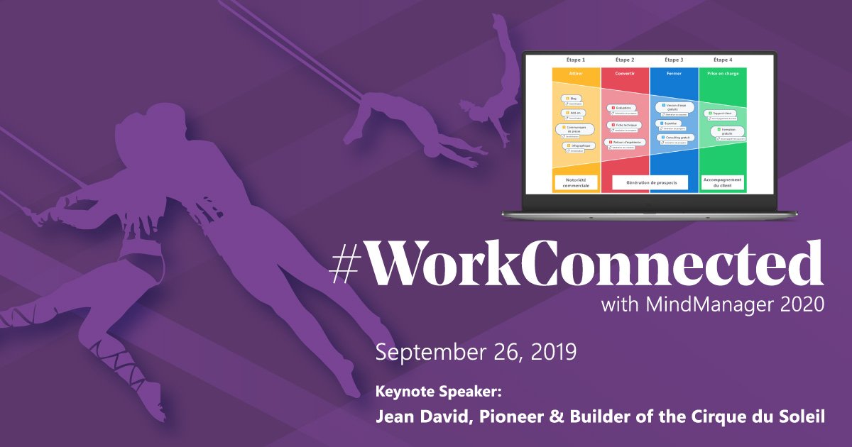 Mindjet's tweet image. Connecting with people is the key to success. Sign up for our #WorkConnected virtual event to learn from industry-leading experts and experience what’s new and possible with #MindManager 2020. Register now! corl.co/2N76Wvp