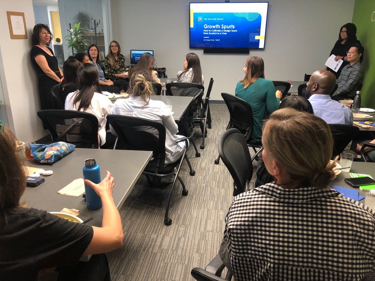 reeceq's tweet image. Happy to host a @dcdesignweek event at @thehatchergroup! Talked about how we went from delivering expert communications services to also being known for high-caliber design. #dcdesignweek