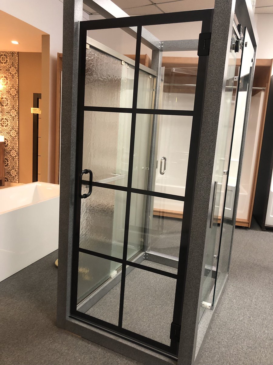 AlphaSalesCo's tweet image. Do you love the look of Grid Shower Doors but don’t want to clean in between all the metal? Then check out Easco Shower Doors “Windows”. A Frameless Enclosure with Matte Black painted grid that is smooth to the touch and permanently bonded to the glass. Absolutely Beautiful