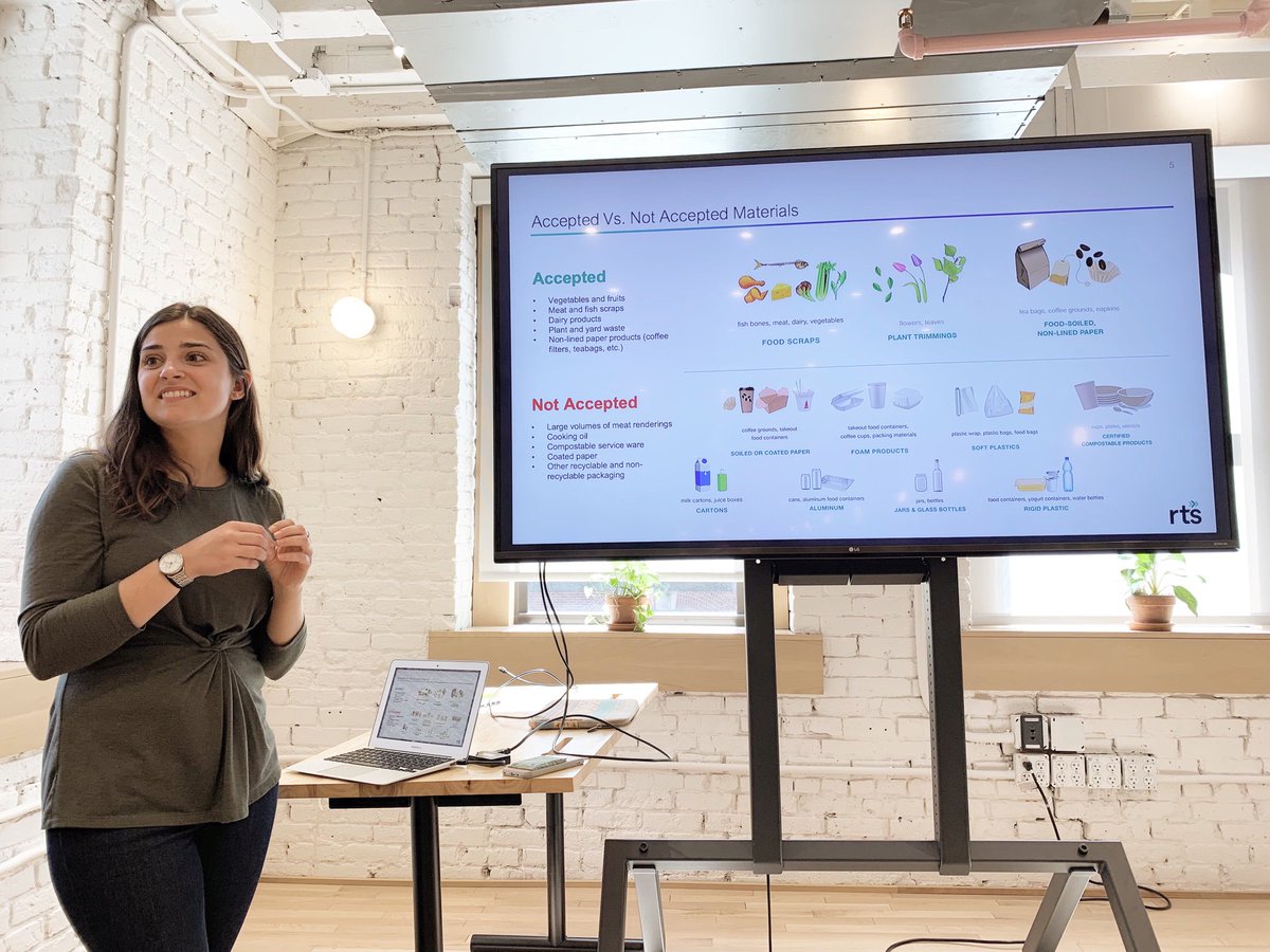 RTSGreen's tweet photo. Training is key to a successful recycling program! Excited to continue working with @WeWork to divert more waste and continuously improve the recycling program with training and education! #RTS #RecycleTrackSystems https://t.co/3dJ4vwwVI7