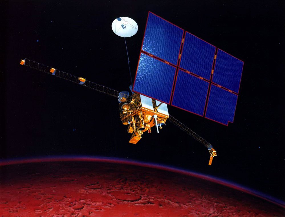 ExplorersClub's tweet photo. On this day in 1992, NASA launched the robotic spacecraft, #MarsObserver to study Martian surface, atmosphere, climate and magnetic field. The probe failed 11 months later while preparing for orbital insertion.  #Mars https://t.co/wL0ZurtCrB