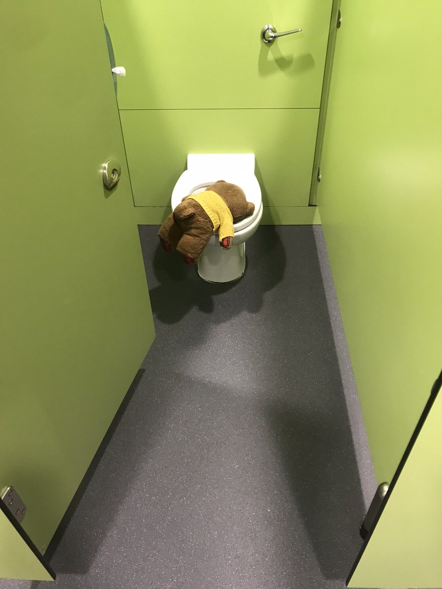 MissKStansfield's tweet photo. When your class bear decides to not brush his teeth and put his toothbrush down the toilet... CUE 28 Busy Bees educating him on how to look after himself properly 🤣 https://t.co/dL6Gytt3ut