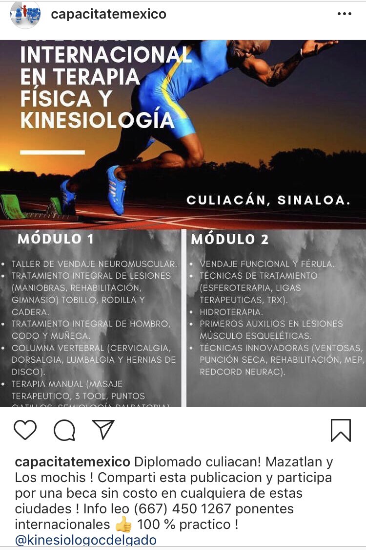 Capacitatemex's tweet photo. Diplomado culiacan! Mazatlan y Los mochis ! Comparti esta publicacion y participa por una beca sin costo en cualquiera de estas ciudades ! Info leo (667) 450 1267 ponentes internacionales 👍 100 % practico ! @kinesiologocdelgado https://t.co/F7tc5CMkN3