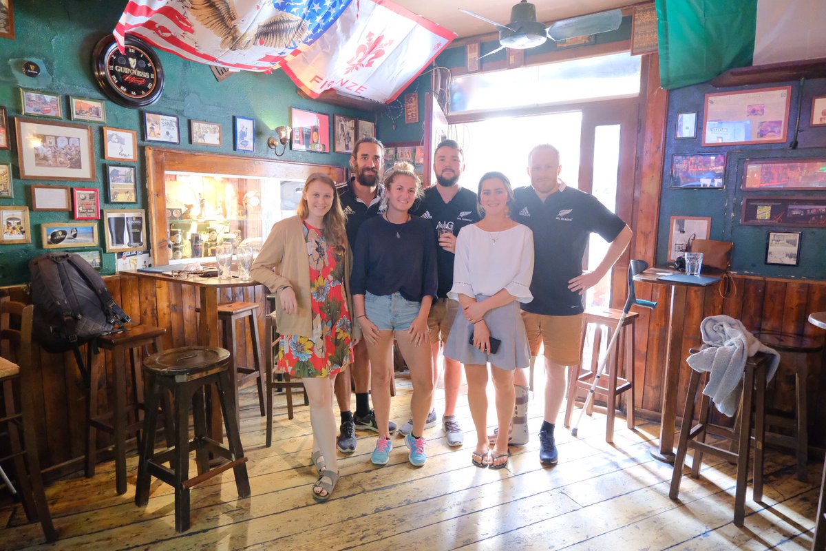 sdkoning's tweet photo. Gotta love rugby World Cup vibes!
3 random kiwis with an Irish, German and South African partner watching the big game Saturday in Florence, Italy! #RWC2019 https://t.co/6bbALtzV7R
